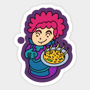 Cook offer delicious soup color Sticker